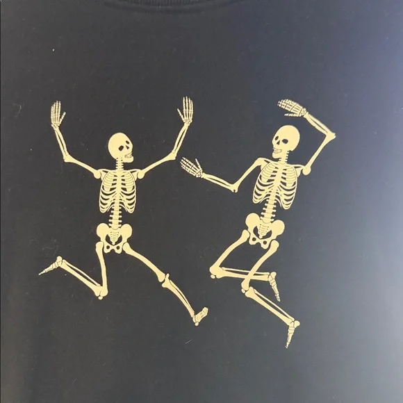 Forever 21 Black Dancing Skeletons Crewneck Sweater - Picture 2 of 4
